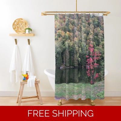 Le Studio Shower Curtain Lake Perry October 2020 Fall Colors